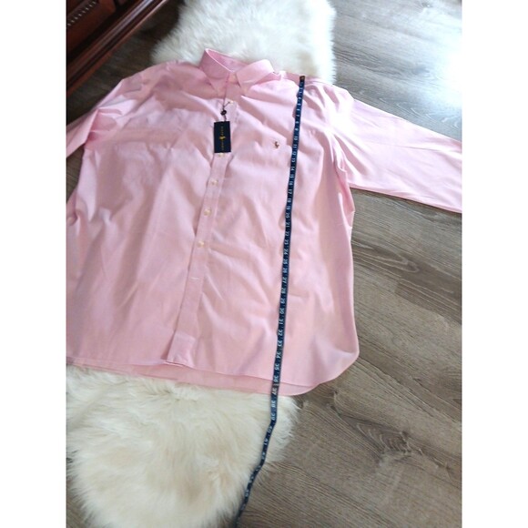 Ralph Lauren Men's Big & Tall Size 20 38/39 Long-Sleeve Easy Care Pink w/Logo - Picture 11 of 14